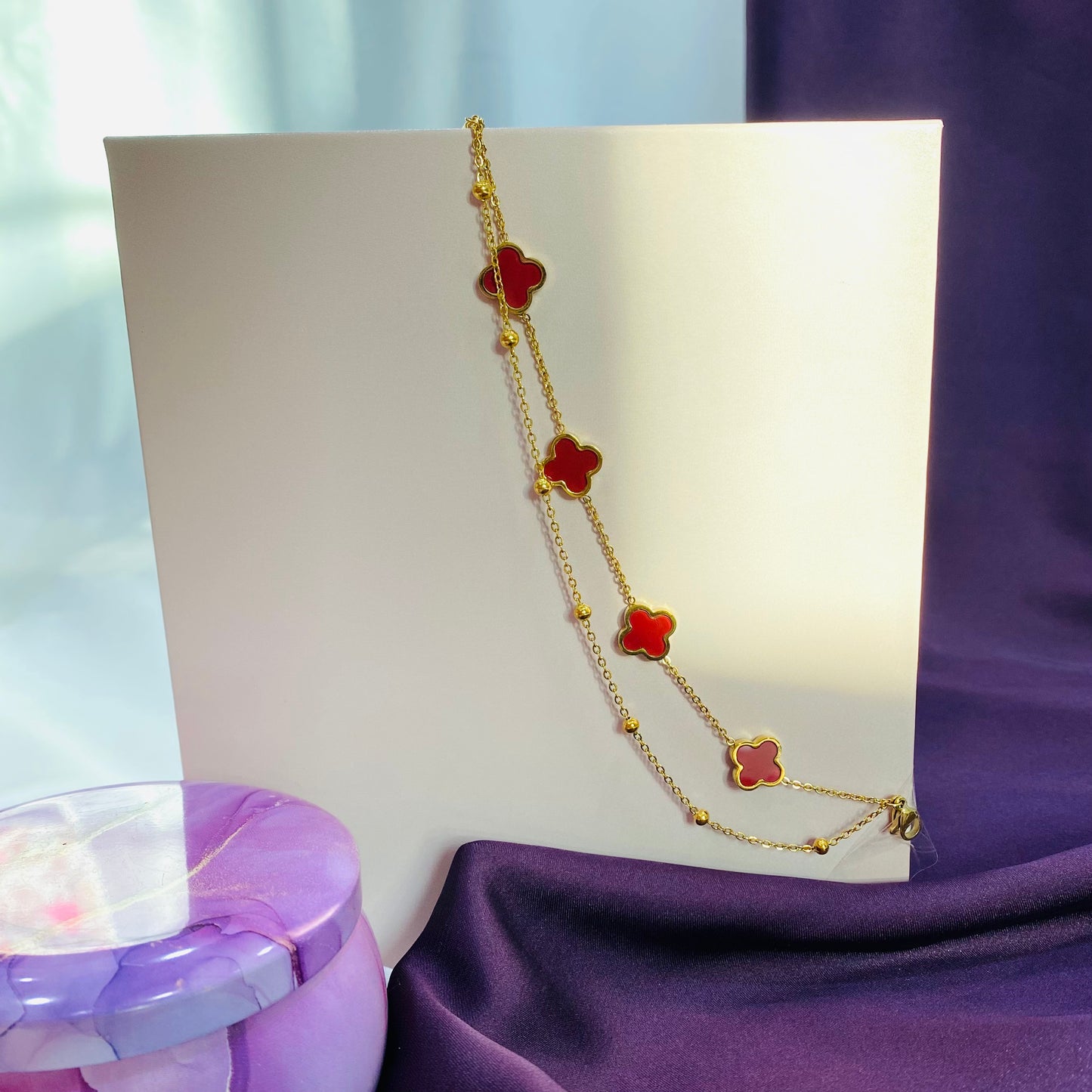 ROZY- Layered Four leaf Clover bracelet